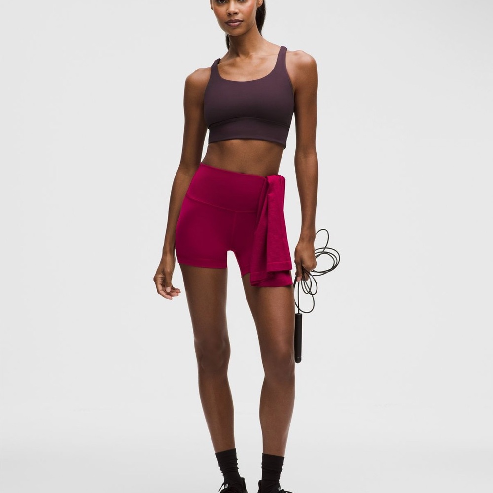 LULULEMON Energy Bra Long Line Black Plum Size 8 NWT Sold Out - Picture 3 of 4